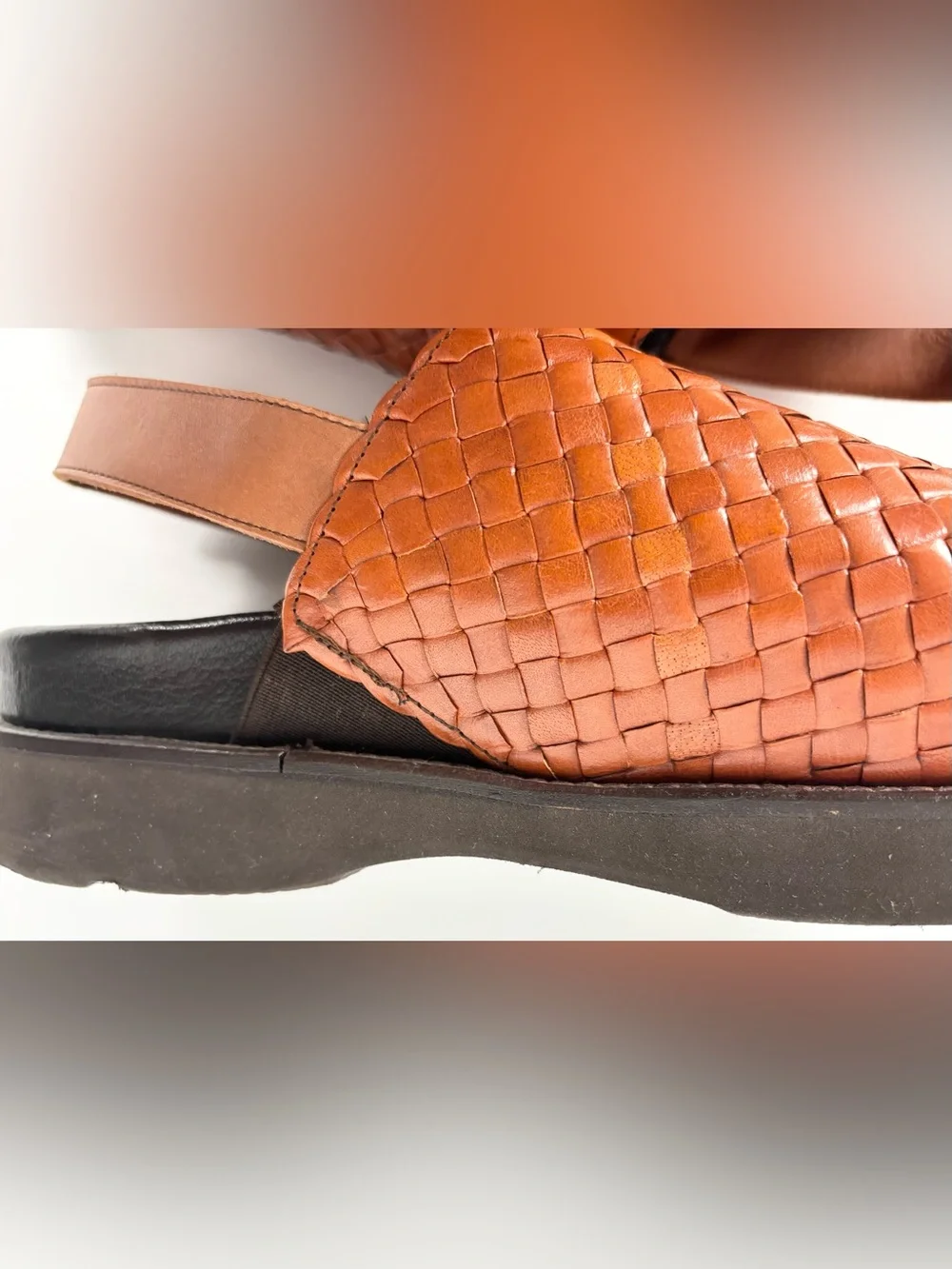Donald J Pliner M 9/W 10.5-11 Woven Leather Platform Boho Chunky Slip on Sandals